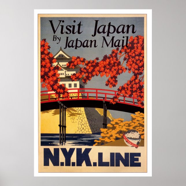 Póster Visitar el Poster retro de Japón (Frente)