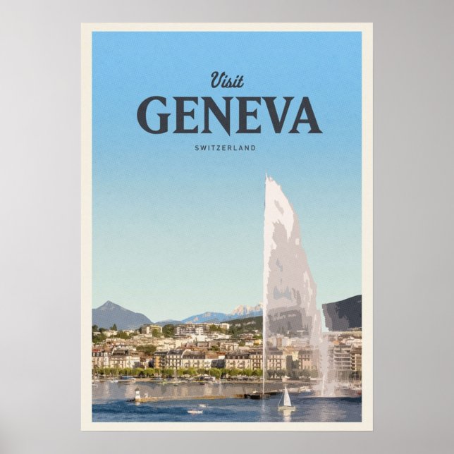 Póster Visitar Ginebra (Frente)