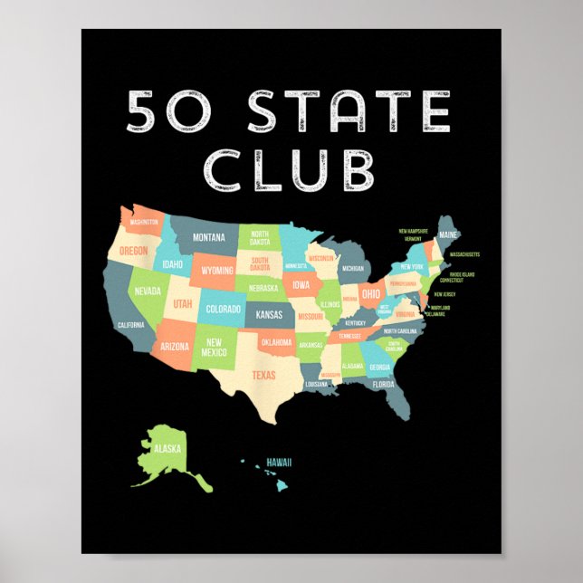 Póster Visitar la Camisa de los 50 Estados (Frente)