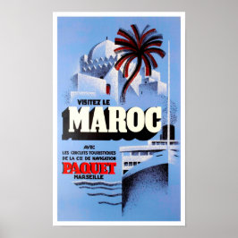 Póster Visitar Marruecos Viaje vintage