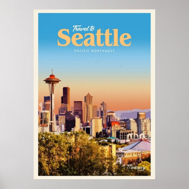 Póster Visitar Seattle (Frente)