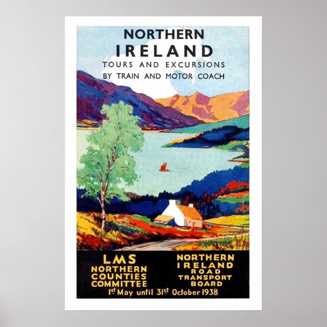 Póster Visitas panorámicas a Irlanda del Norte, viajes vi (Frente)