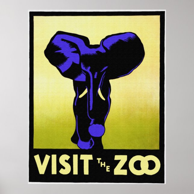 Póster Visite al Poster del Zoológico (Frente)
