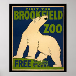 Póster Visite al Poster del Zoológico de Brookfield