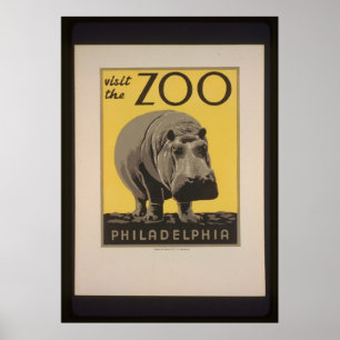 Póster Visite al Poster del Zoológico de Filadelfia