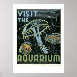 Póster Visite el acuario - el poster de WPA -