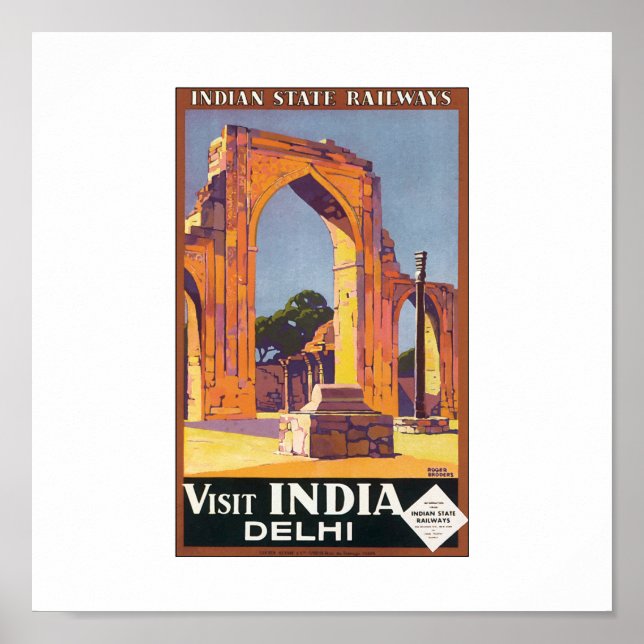 Póster Visite el afiche de viaje de Delhi (Frente)
