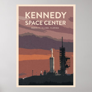 Póster Visite el Centro Espacial Kennedy
