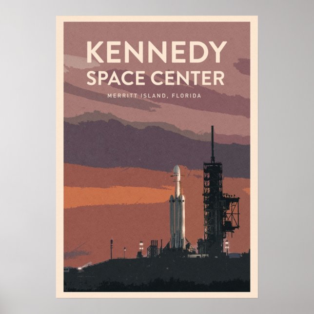 Póster Visite el Centro Espacial Kennedy (Frente)