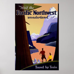 Póster Visite el noroeste pacífico
