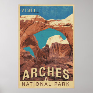 Póster Visite el Parque Nacional Arches Vintage Travel Po