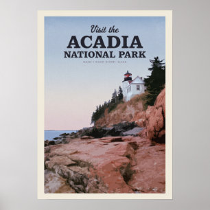 Póster Visite el Parque Nacional de Acadia