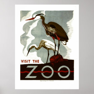 Póster Visite el parque zoológico - el poster de WPA -