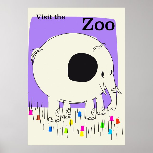 Póster Visite el zoológico (Frente)