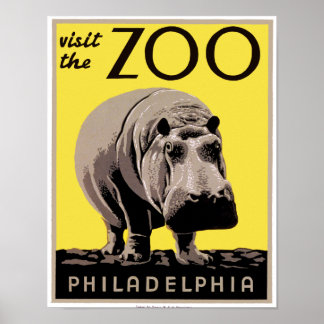 Póster Visite el zoológico