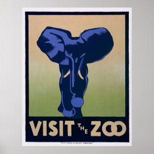 Póster Visite el zoológico