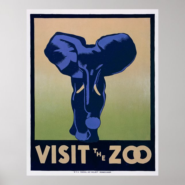 Póster Visite el zoológico (Frente)