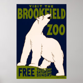 Póster Visite el zoológico de Brookfield