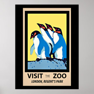 Póster Visite el zoológico, Londres, el parque Regent's P