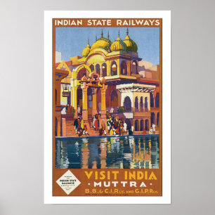 Póster Visite India Muttra