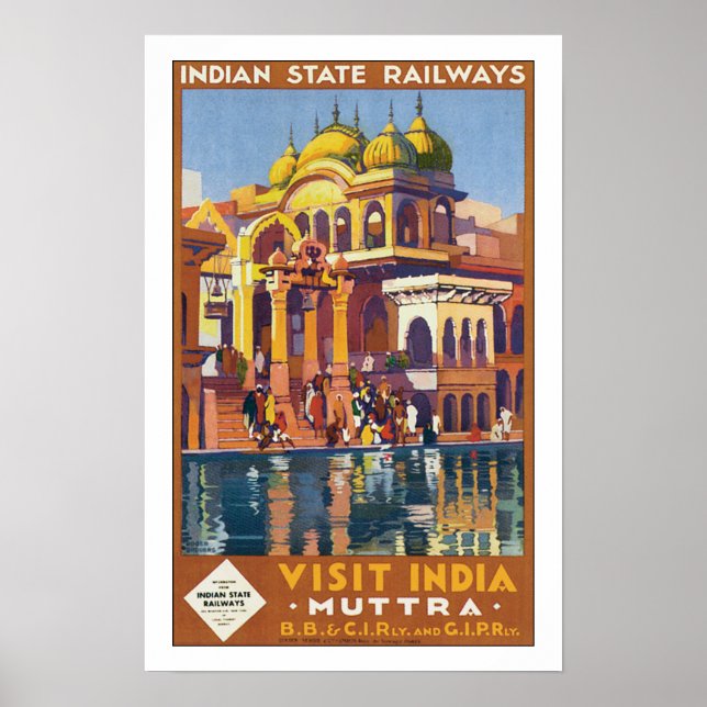 Póster Visite India Muttra (Frente)