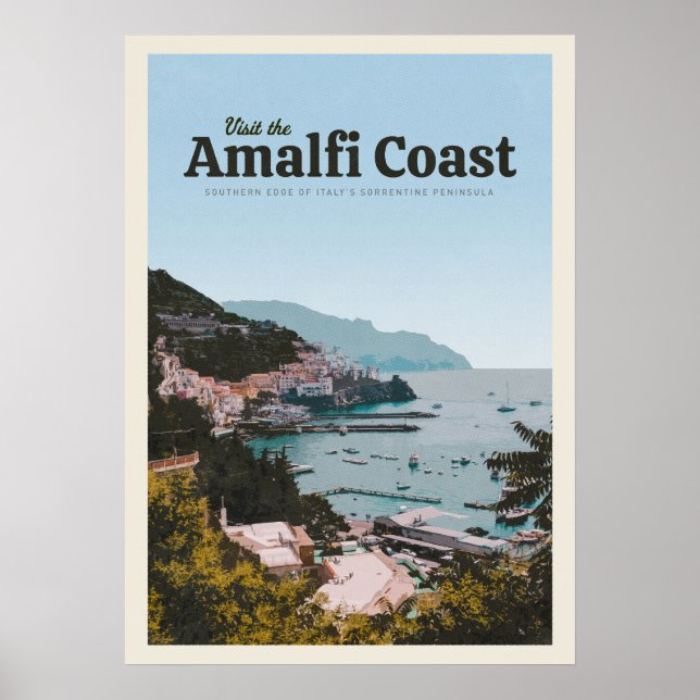 Póster Visite la costa de Amalfi (Frente)