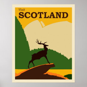 Póster Visite Scotland Vintage Travel