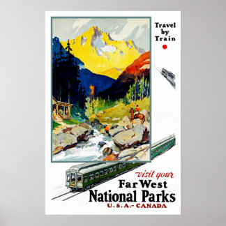 Póster Visite sus parques nacionales del extremo oeste