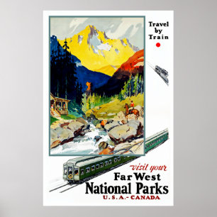 Póster Visite sus parques nacionales del oeste lejanos