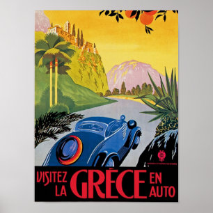 Póster Visitez La Grece en Auto