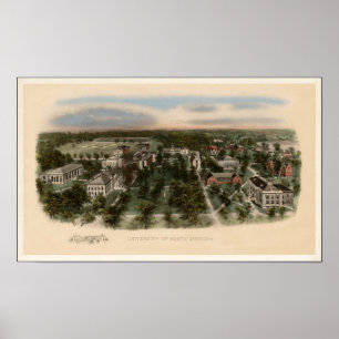 Póster Vista 1907 de la universidad de Carolina del Norte