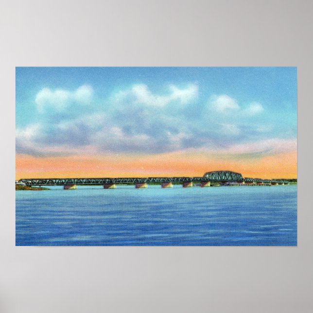 Póster Vista a lagos lejanos del nuevo puente (Frente)