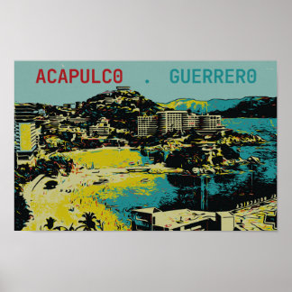 Póster Vista Acapulco, México, postal Guerrero