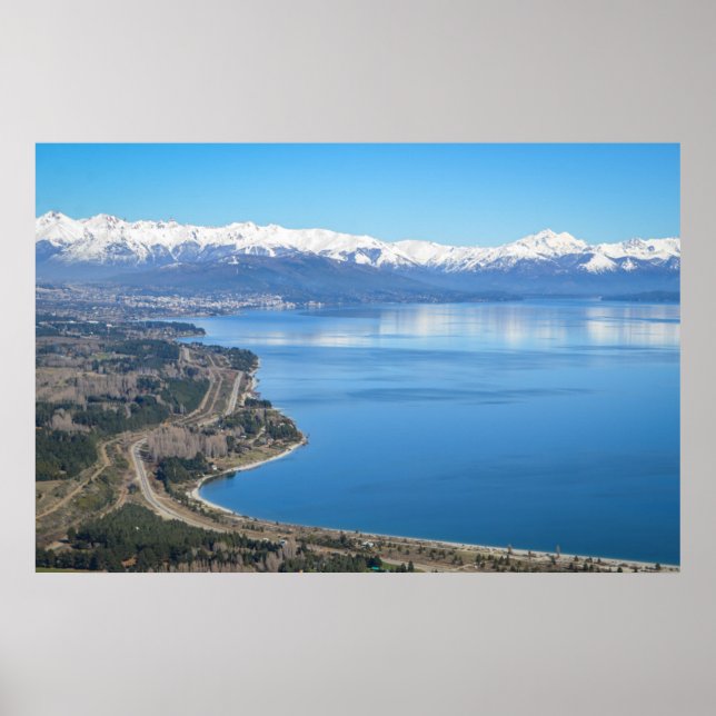 Póster Vista Aérea De Bariloche En Invierno (Frente)