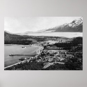 Póster Vista aérea de Haines, ubicación de Alaska de