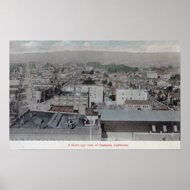 Póster Vista aérea de la ciudad # 2Oakland, CA (Frente)