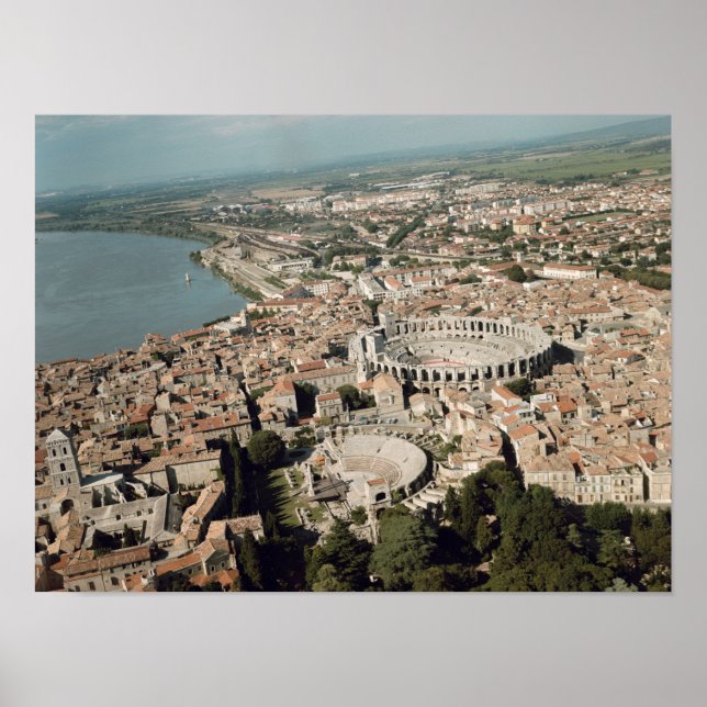 Póster Vista aérea de la ciudad con (Frente)