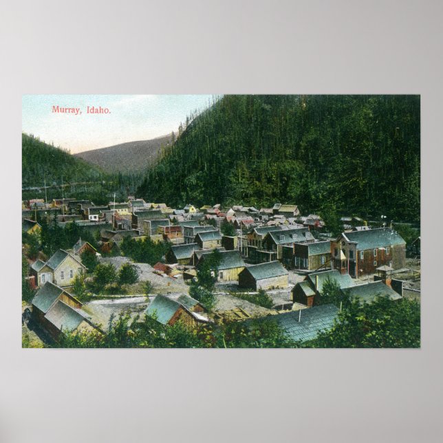 Póster Vista aérea de la ciudad de Murray, ID (Frente)