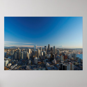 Póster Vista aérea de la ciudad de Seattle