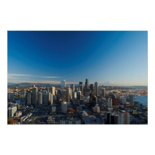 Póster Vista aérea de la ciudad de Seattle