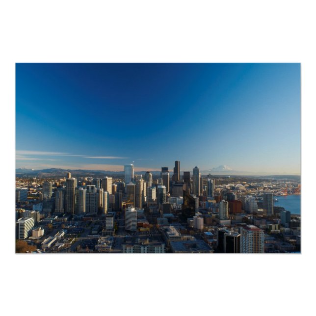 Póster Vista aérea de la ciudad de Seattle (Anverso)