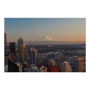 Póster Vista aérea de la ciudad de Seattle 2