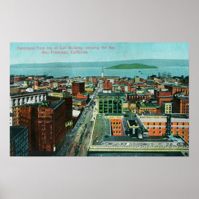 Póster Vista aérea de la ciudad desde el edificio de llam (Frente)