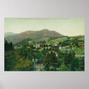 Póster Vista aérea de la ciudad, Mt Tamalpais