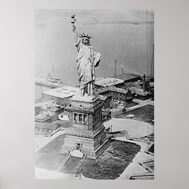 Póster Vista aérea de la estatua de la libertad 1920 (Frente)