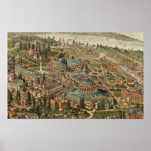Póster Vista aérea de la expo de Alaska el Yukón el