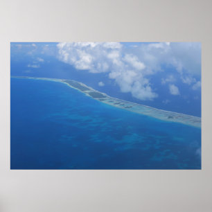 Póster Vista aérea de la isla Rangiroa