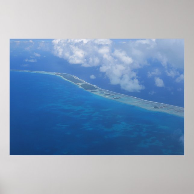 Póster Vista aérea de la isla Rangiroa (Frente)