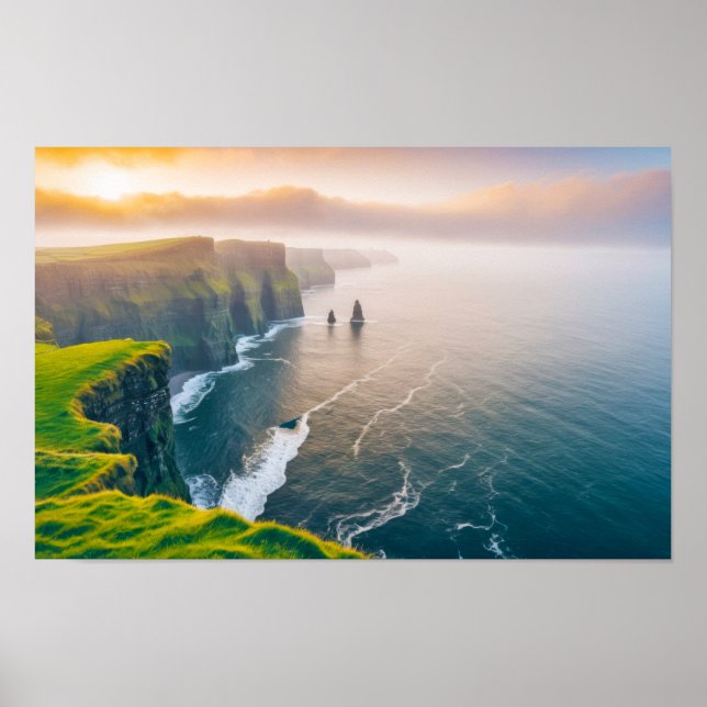 Póster Vista aérea de la naturaleza marina del mar Azul (Frente)