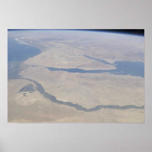 Póster Vista aérea de la península de Egipto y el Sinaí (Frente)